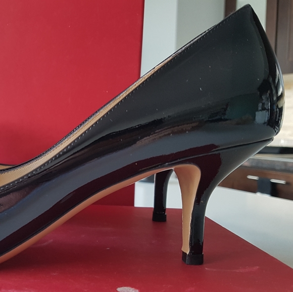 VALENTINO black patent couture bow D'orsay kitten - Picture 5 of 8